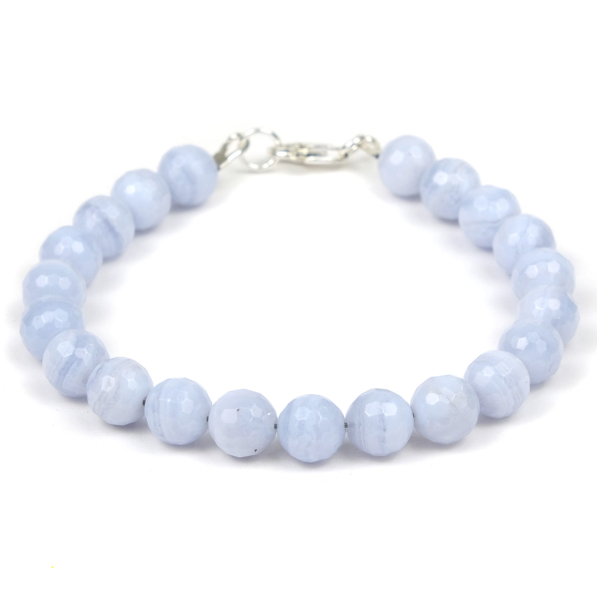 Blue Lace Agate Leather Bracelet | Made In Earth US
